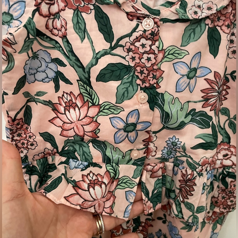 Janie and Jack Pink Floral Romper Size 3T - Picture 3 of 5